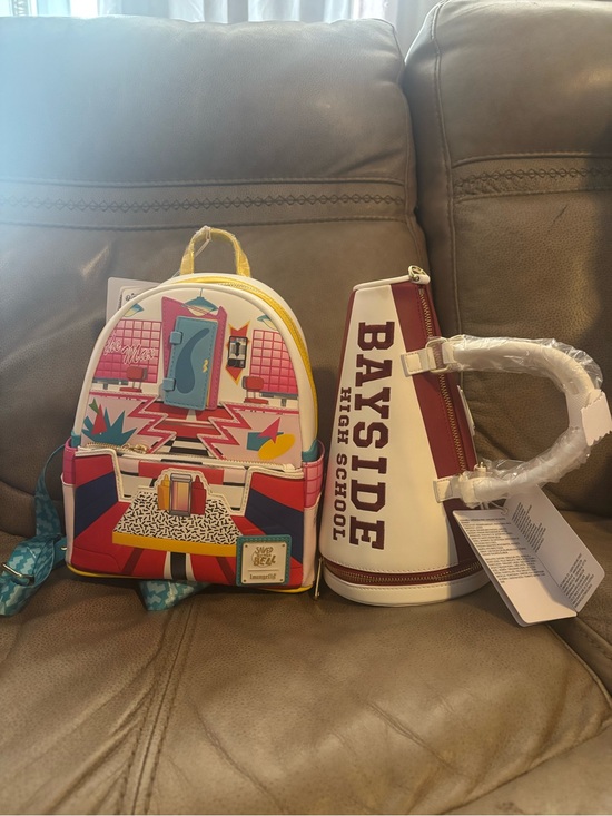 Loungefly Handbags - Saved By The Bell Loungefly Backpack and Megaphone Crossbody NWT